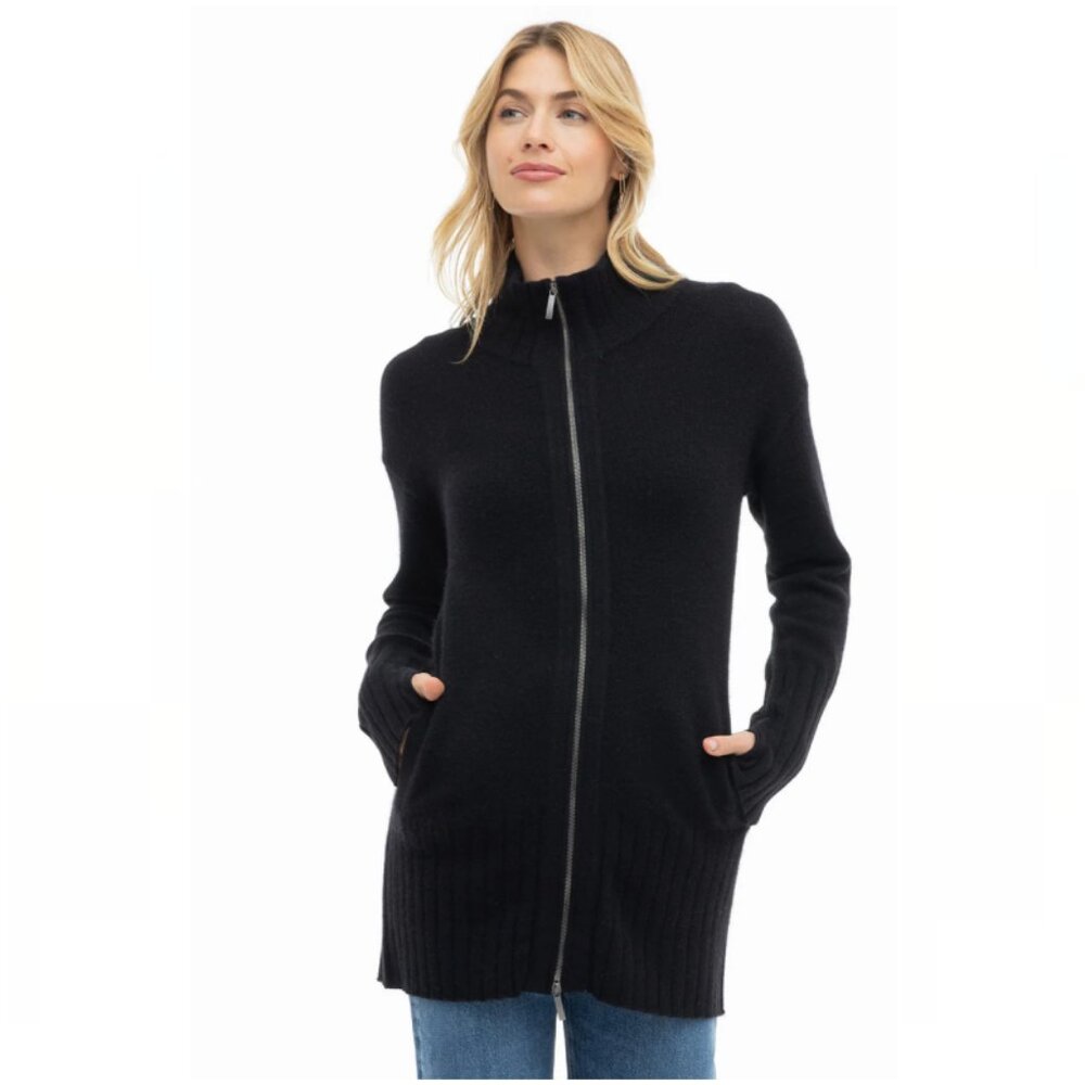 Pura Cashmere Zip Up Cardigan